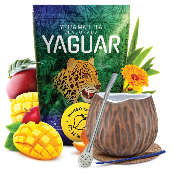 Yerba Mate Set Yaguar 500g 0,5kg Kalebass + Bombilla