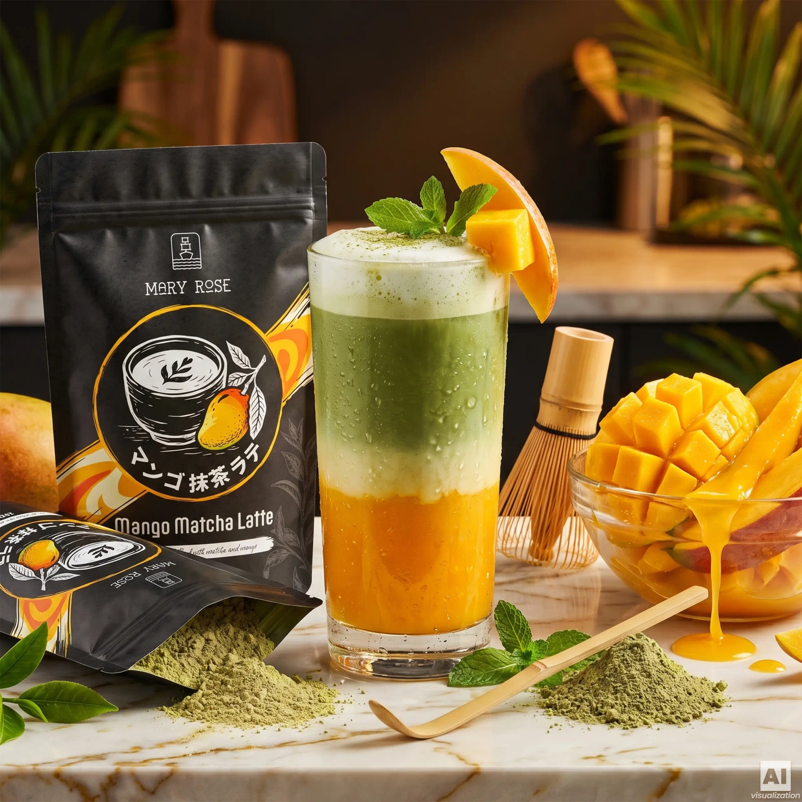 Mary Rose – Mango Matcha Latte