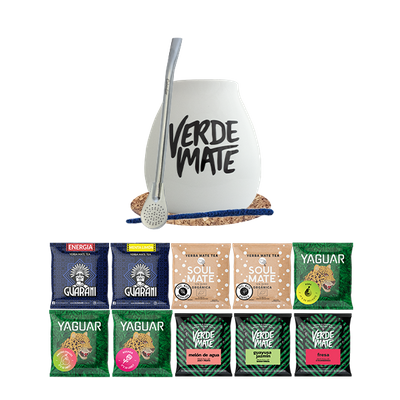 Yerba Mate Grön 500g Kalebass Bombilla 10x50g
