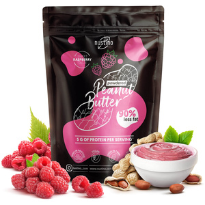 Set med jordnötssmörspulver Nustino: Raspberry + Salted Caramel + Matcha 3x400g
