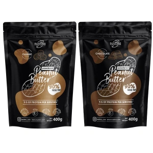 Set med jordnötssmörspulver Nustino: Classic + Chocolate 2x400g