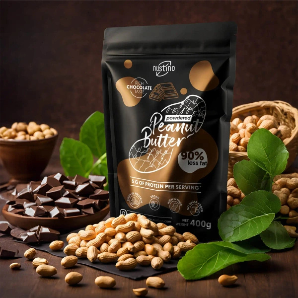 Set med jordnötssmörspulver Nustino: Classic + Chocolate 2x400g