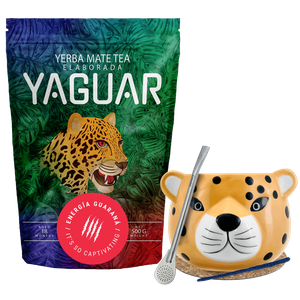 Set Yerba Mate Yaguar Energy Kalebass Gatito 500 g
