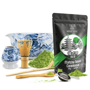 Ceremoniellt set för att tillreda matcha-te: japansk ekologisk matcha 30g + tillbehör