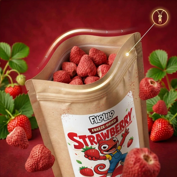 FiloLilo – Frystorkade jordgubbar (hela) 20 g