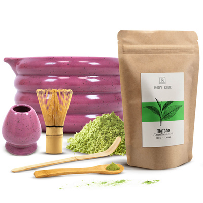 Set för bryggning av Matcha te: matcha 100g + tillbehör