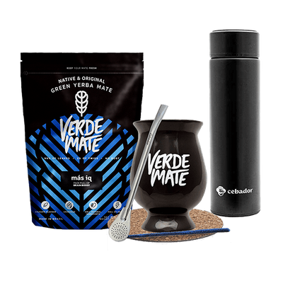 Set Yerba Verde Mate MAS IQ 500 g termos Kalebass