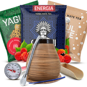 Yerba Mate-set: prover 3x50g + Honung-kopp + bombilla