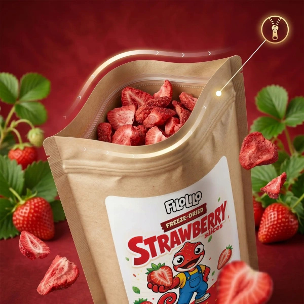 FiloLilo – Frystorkade jordgubbar (skivor) 100 g