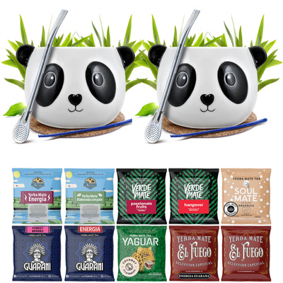 Yerba Mate Set FOR TWO Kalebass Bombilla