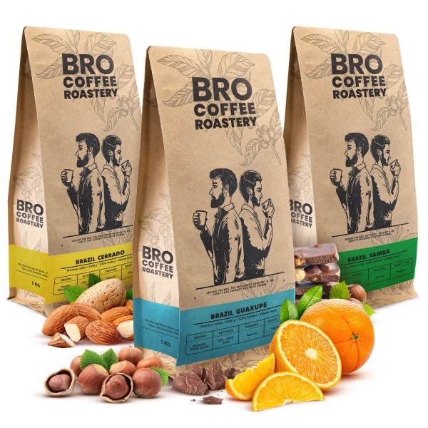Set Bro Coffee Roastery Brazil Samba + Brazil Guaxupe + Brazil Cerrado 3x1kg (3kg)