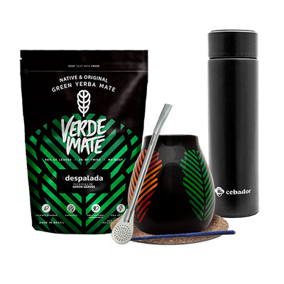 Set Yerba Verde Mate Grön 500g Termos Kalebass
