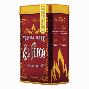 Yerbera – Metallburk + El Fuego Menta Limon 0,5 kg