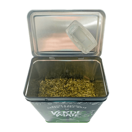 Yerbera – Metallburk + Verde Mate Green Despalada 0,5 kg