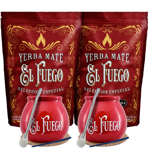 Yerba Mate El Fuego för två personer Bombilla POWER
