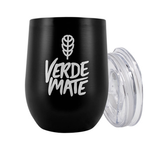 TermoLid – termomugg för yerba mate med lock – Verde Mate (svart) – 350 ml