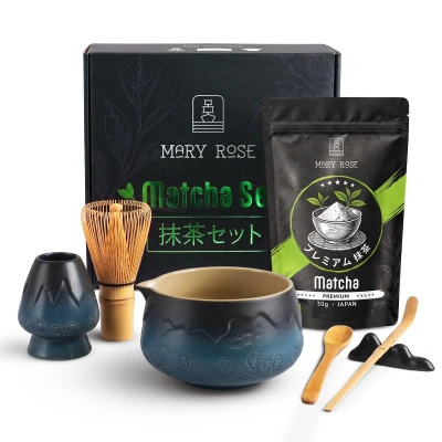 Presentset: japanskt premiummatcha + matchawan + bambutillbehör