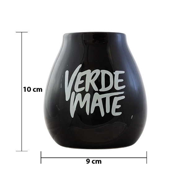 Mått för keramikmatekoppen från Verde Mate: höjd 10 cm, diameter 9 cm