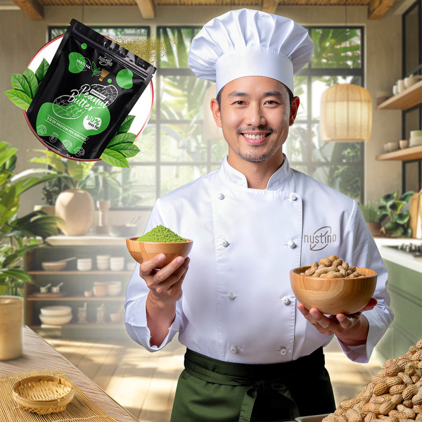 Nustino – Jordnötssmör i pulverform – Matcha (utan tillsatt socker) 400 g