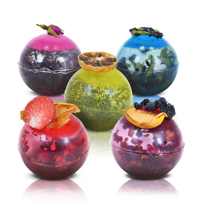 Presentset med te-bomber