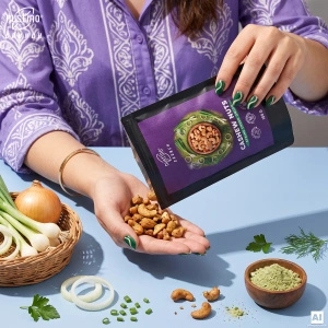 Nustino Crunch – Rostade cashewnötter – Spring Green Onion 100 g