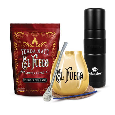 Yerba Mate Set El Fuego 500g 0,5kg Yerbomos XL + Kalebass + Bombilla