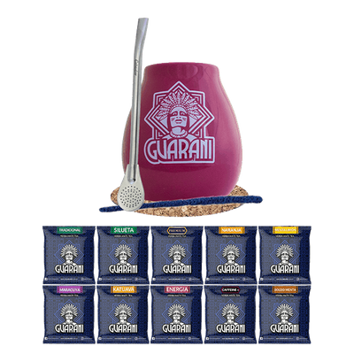 Yerba Mate Set 10x50g Kalebass + Bombilla