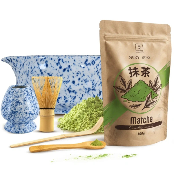 Set för bryggning av Matcha te: matcha 100g + tillbehör