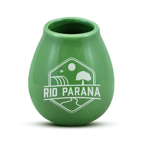 Kalebass i keramik med Rio Parana-logotyp (grön) 330 ml