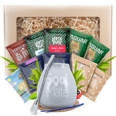 Yerba Mate Presentpaket 10x50g 500g Kalebass + Bombilla