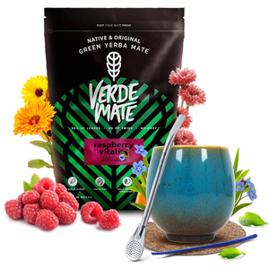 Yerba Mate set Verde Mate Hallon 500g Kalebass + Bombilla