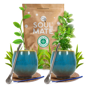 Yerba Mate Set Soul Mate 500g 0,5kg 2x Kalebass + 2x Bombilla