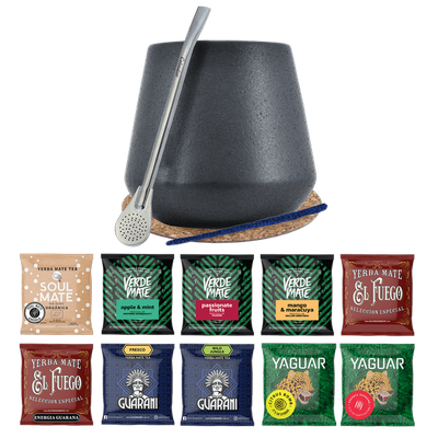 Yerba Mate Set 10x50g Kalebass Bombilla 500g